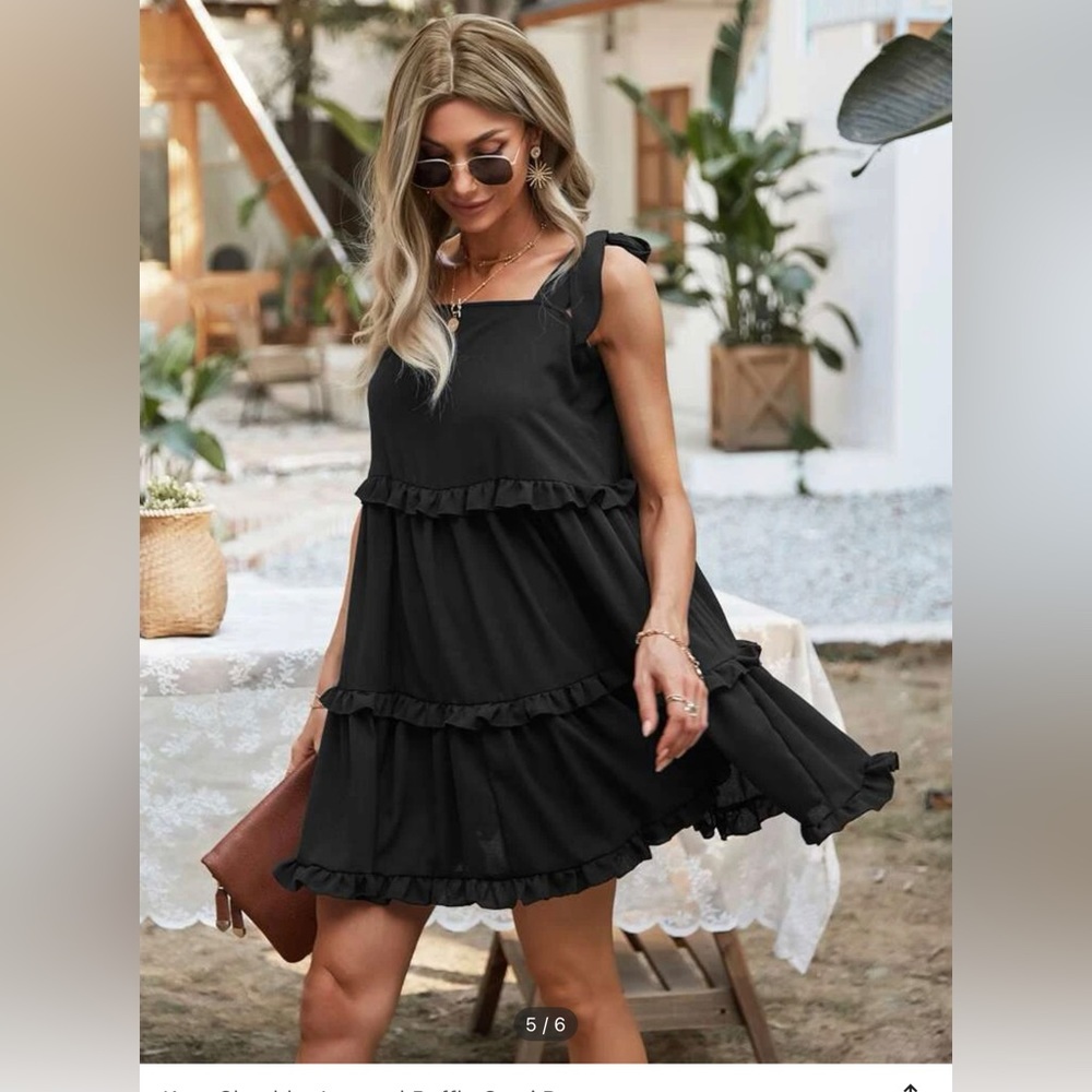 SHEIN ruffle tie dress XL